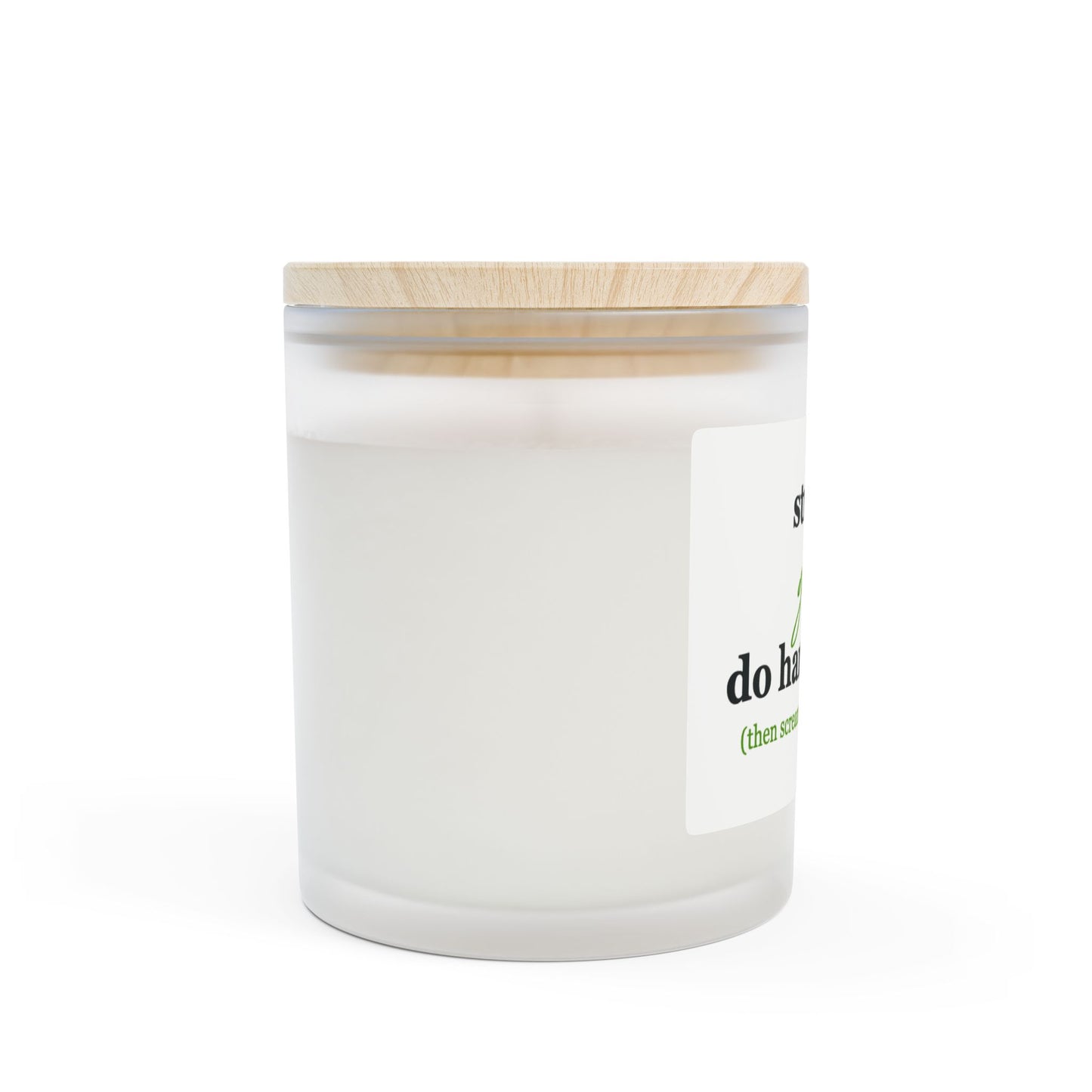 Strong Girls Do Hard Things | Wooden Wick Soy Candle, Frosted Glass Empowerment Gift for Women